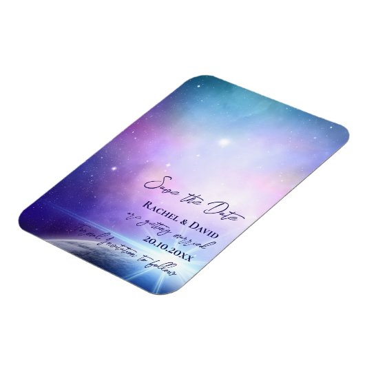 Unter der Sternennacht heiraten Himmel das Datum Magnet (Linke Seite)