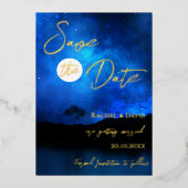 Unter der Sternennachtsüberschwemmung speichern Si Folieneinladung (Vorderseite)