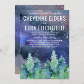 Unter der Sternenweltzeit Hochzeit Einladung (Vorne/Hinten)