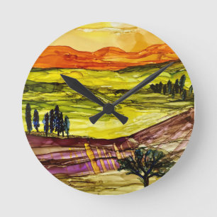 Unter der toskanischen Sonne Runde Wanduhr