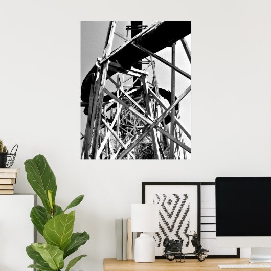 Unter der Wasserleitung // Schwarz und Weiß Poster (Heimbüro)