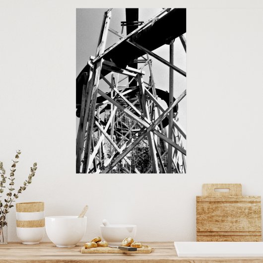 Unter der Wasserleitung // Schwarz und Weiß Poster (Küche)
