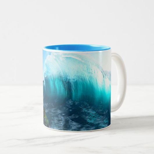 Unter der Wave-Tasse Zweifarbige Tasse (VorderseiteRechts)