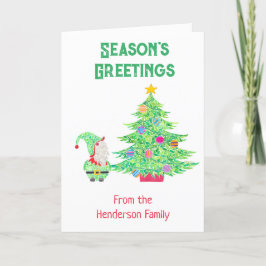 Unter der Weihnachtsbaumkarte erhalten Feiertagskarte