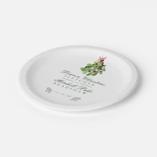 Unter der Weihnachtsfeier Pappteller (Schrägansicht)