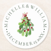 Unter der Weihnachtsfeier Runder Pappuntersetzer (Vorderseite)