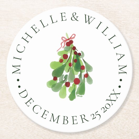 Unter der Weihnachtsfeier Runder Pappuntersetzer (Vorderseite)