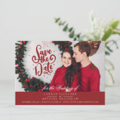 Unter der Weihnachtsfeier von Mistletoe Save The Date (Stehend Vorderseite)