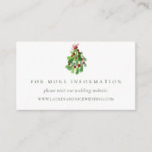 Unter der Weihnachtsmistletoe Wedding Website Card Begleitkarte (Vorderseite)
