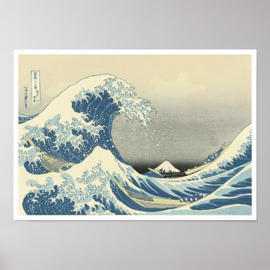 Unter der Welle von Kanagawa, Hokusai, 1830-32 Poster (Vorne)