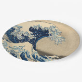 Unter der Welle von Kanagawa von Katsushika Hokusa Pappteller (Schrägansicht)