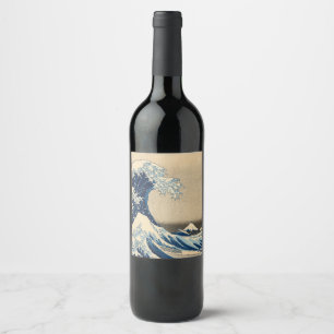 Unter der Welle von Kanagawa von Katsushika Hokusa Weinetikett