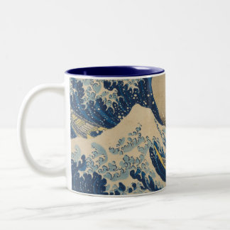 Unter der Welle vor Kanagawa - Katsushika Hokusai Zweifarbige Tasse