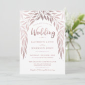 Unter der Willows Hochzeitsfeier Rose Gold Einladung (Stehend Vorderseite)