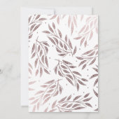 Unter der Willows Hochzeitsfeier Rose Gold Einladung (Rückseite)