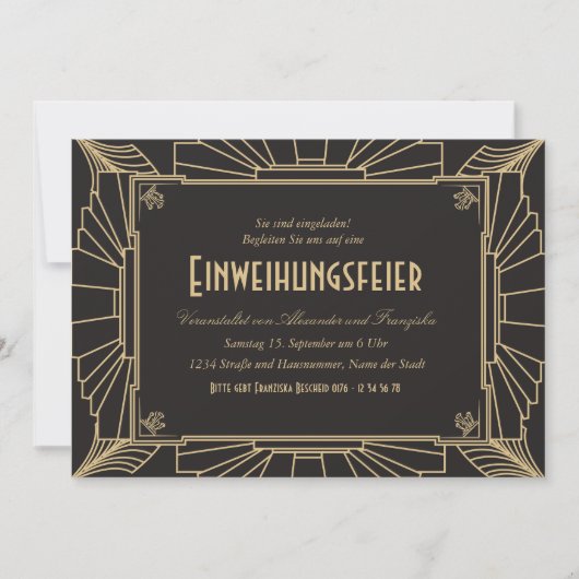 unter DM-Motto 1920 Einweihungsparty Einladung (Vorderseite)