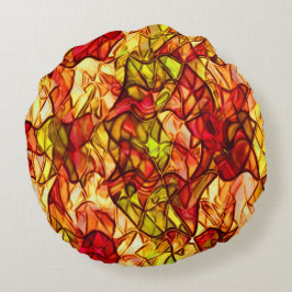 Unter einem roten Markisenstoff verborgene Kabel Rundes Kissen