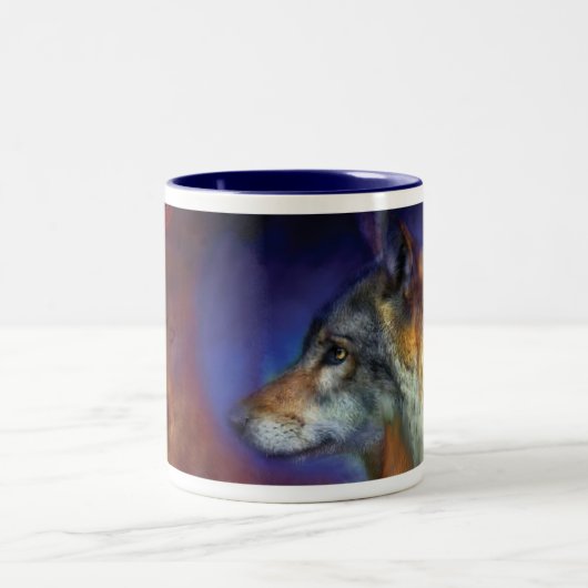 Unter einer blauer Mond-Tasse Zweifarbige Tasse (Mittel)
