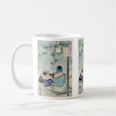 Unter einer Überdachung durch Taiso abkühlen, Kaffeetasse (Links)