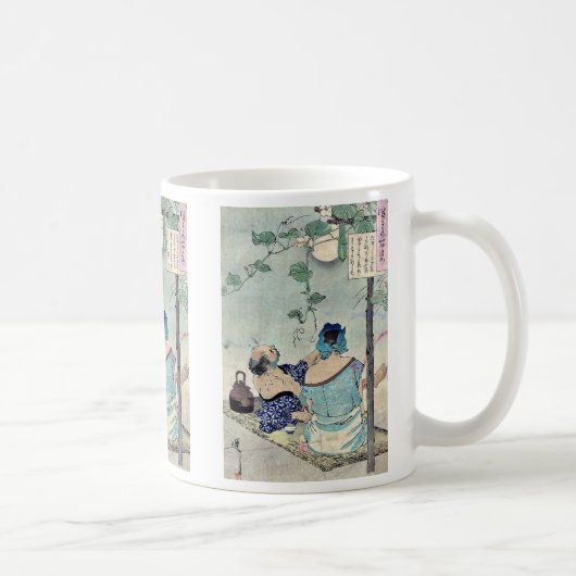 Unter einer Überdachung durch Taiso abkühlen, Kaffeetasse (Rechts)