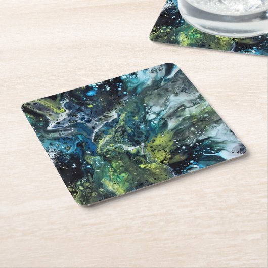 Unter Glas, abstraktes Muster Rechteckiger Pappuntersetzer (angewinkelt)