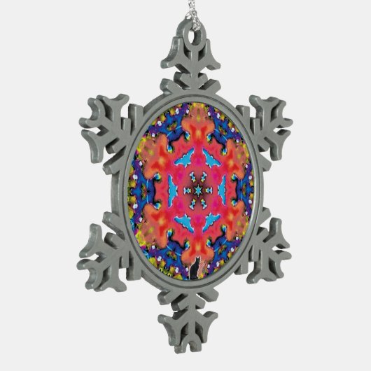 Unter Kaleidoskop Schneeflocken Schneeflocken Zinn-Ornament (Links)