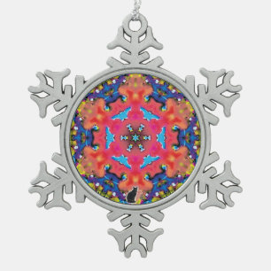 Unter Kaleidoskop Schneeflocken Zinn-Ornament