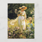 Unter Laurel Blossoms Charles Courtney Curran Postkarte (Vorderseite)