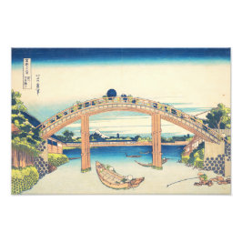 Unter Mannen Bridge Hokusai Ukiyo-e japanische Kun Fotodruck