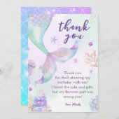 Unter Meer Lila Aquamarine kleine Meerjungfrau Dankeskarte (Vorne/Hinten)