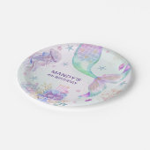 Unter Meer Lila Aquamarine kleine Meerjungfrau Pappteller (Schrägansicht)