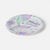 Unter Meer Lila Aquamarine kleine Meerjungfrau Pappteller (Schrägansicht)