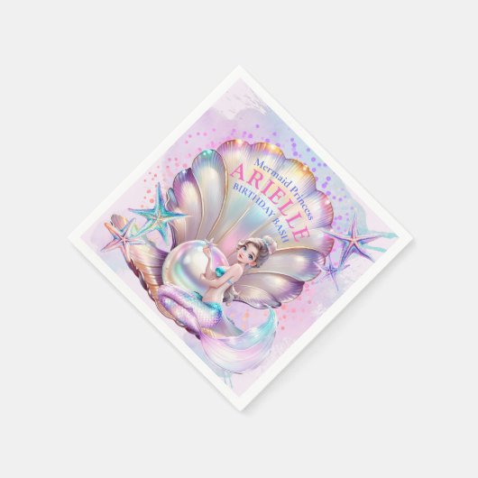 Unter Meer Lila und Aquamarine Meerjungfrau Geburt Serviette (Ecke)