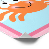 Unter Meer/Mädchen/Meereswelt/rosa Kunstposter Poster (Ecke)