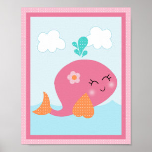 Unter Meer/Mädchen/Meereswelt/rosa Kunstposter Poster