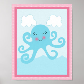 Unter Meer/Mädchen/Meereswelt/rosa Kunstposter Poster