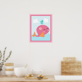 Unter Meer/Mädchen/Wal/Rosa Kunstposter Poster (Küche)