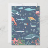 Unter Meer Niedliche Meerestiere Baby Dusche UAWG Dankeskarte (Rückseite)