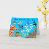 Unter Meer Personalisiert 7. Geburtstag Karte (Gelbe Blume)