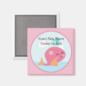 Unter Meer/Rosa Walmagnet/Gastgeschenk Magnet (Vorderseite/Rückseite)