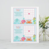 Unter Meer/Rosa Whale "Baby Shower Bingo" Blatt (Stehend Vorderseite)