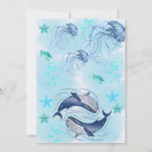 Unter Meeresfreude: Personalisierte Baby Boy Dusch Einladung (Rückseite)