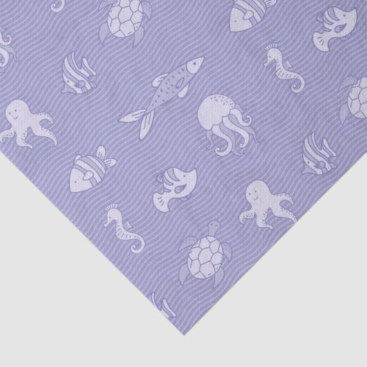 Unter Meereslebewesen Lila Seidenpapier (Detail)