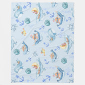 Unter Meereslebewesen und Meeresleben Fleecedecke (Vorderseite)