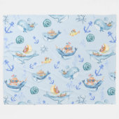 Unter Meereslebewesen und Meeresleben Fleecedecke (Vorderseite (Horizontal))