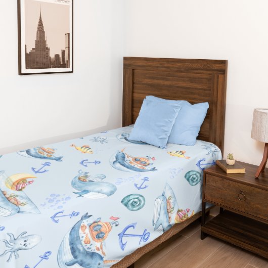 Unter Meereslebewesen und Meeresleben Fleecedecke