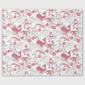 Unter Meeresspiegeln Niedliche Meerestiere drucken Geschenkpapier (Flach)