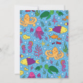 Unter Meerestieren Niedlich 1. Geburtstag Party Einladung (Rückseite)