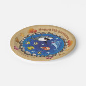 Unter Meerestieren Niedlicher Cartoon Party Pappteller (Schrägansicht)