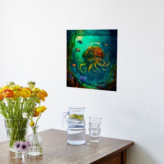 Unter Meerestieren Steampunker Octopus Foliendrucke (Ablage(Küche))